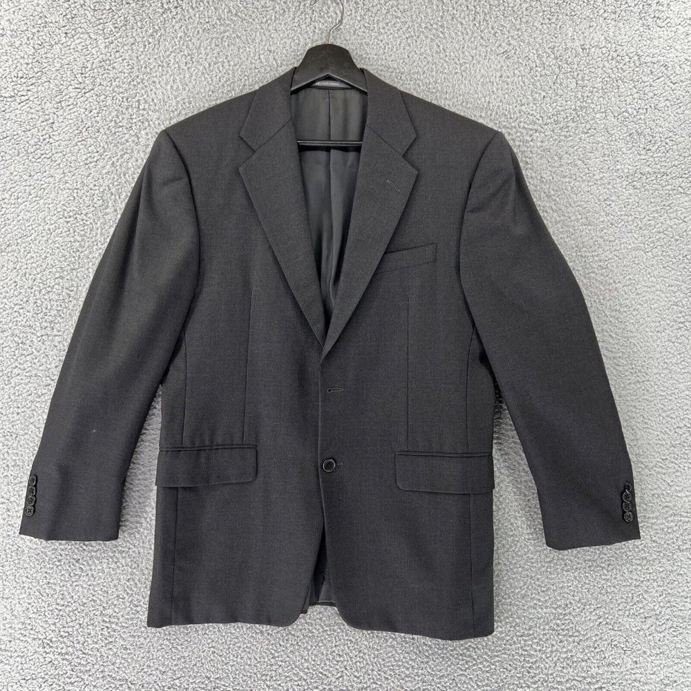 Hickey Freeman Mens Gray Loro Piana Super 130s Sport Coat Blazer Jacket 40R READ